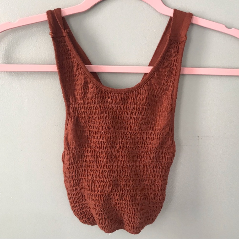 Urban Outfitters - burnt orange ruched crop top